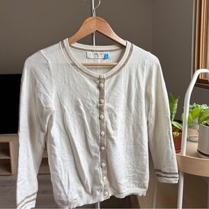 Sparrow Anthropologie cardigan with metallic gold accents - Medium